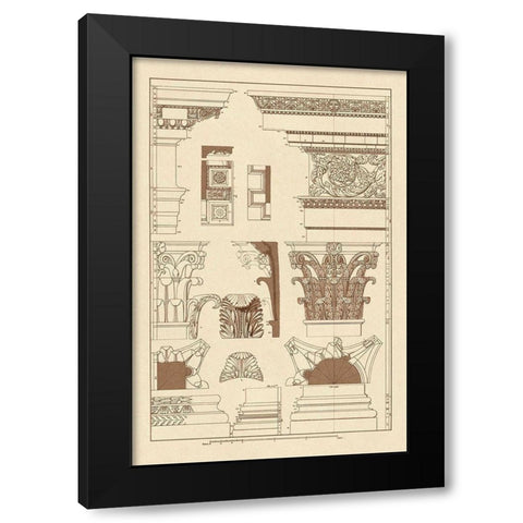 Entablatures, Capitals and Bases Black Modern Wood Framed Art Print with Double Matting by Buhlmann, J.