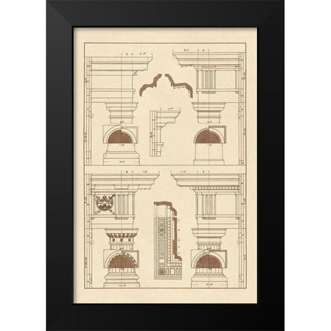 Doric and Tuscan Orders Black Modern Wood Framed Art Print by Buhlmann, J.