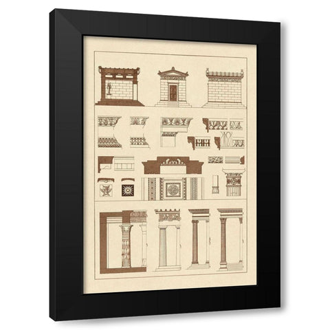 Hellenic Chapel and Decorative Forms Black Modern Wood Framed Art Print with Double Matting by Buhlmann, J.