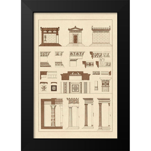 Hellenic Chapel and Decorative Forms Black Modern Wood Framed Art Print by Buhlmann, J.