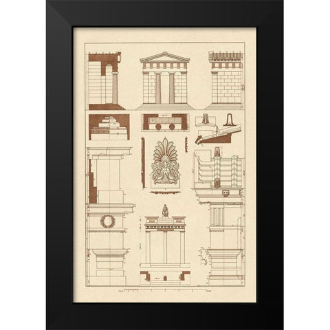 Temple of Diana, Monument of Thrasyllus Black Modern Wood Framed Art Print by Buhlmann, J.