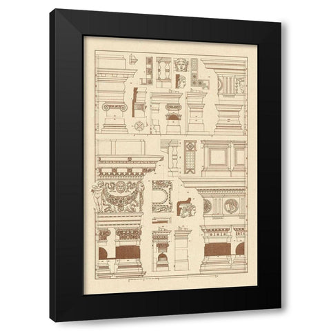 Details of Basilica at Vicenza and Library at Venice Black Modern Wood Framed Art Print with Double Matting by Buhlmann, J.