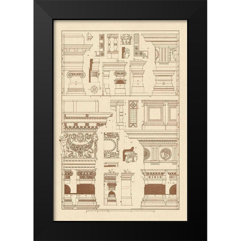 Details of Basilica at Vicenza and Library at Venice Black Modern Wood Framed Art Print by Buhlmann, J.