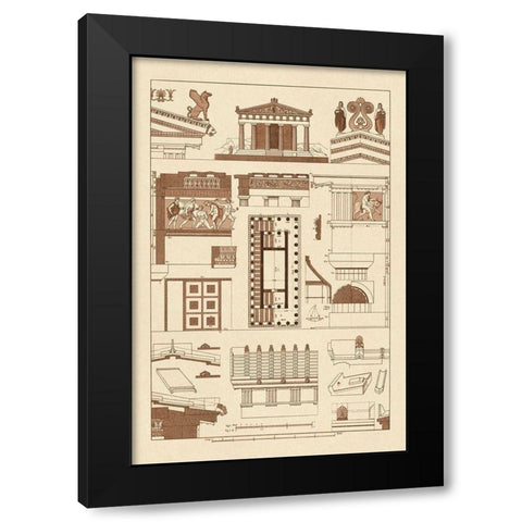 Temple of Athene and Theseus, Polychrome Black Modern Wood Framed Art Print with Double Matting by Buhlmann, J.