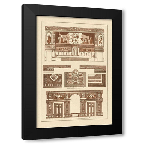 Decoration of Large Halls, Polychrome Black Modern Wood Framed Art Print with Double Matting by Buhlmann, J.