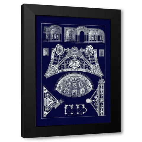 Cross Vaults of the Renaissance (Blueprint) Black Modern Wood Framed Art Print by Buhlmann, J.
