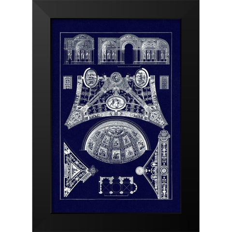 Cross Vaults of the Renaissance (Blueprint) Black Modern Wood Framed Art Print by Buhlmann, J.