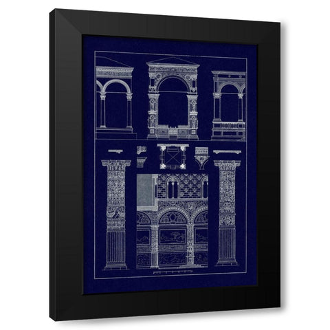 Arcades (Blueprint) Black Modern Wood Framed Art Print with Double Matting by Buhlmann, J.
