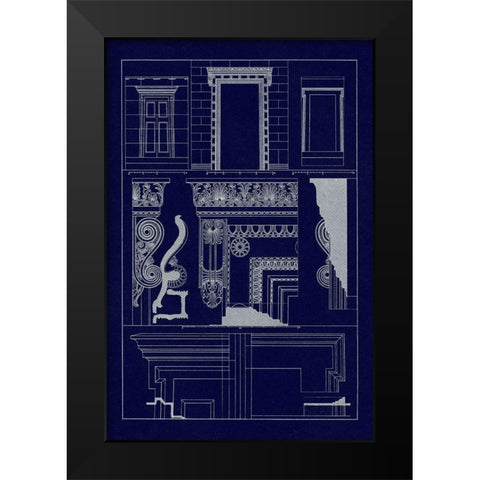 Doorways and Windows (Blueprint) Black Modern Wood Framed Art Print by Buhlmann, J.