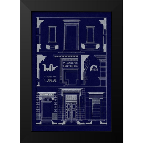 Doorways (Blueprint) Black Modern Wood Framed Art Print by Buhlmann, J.