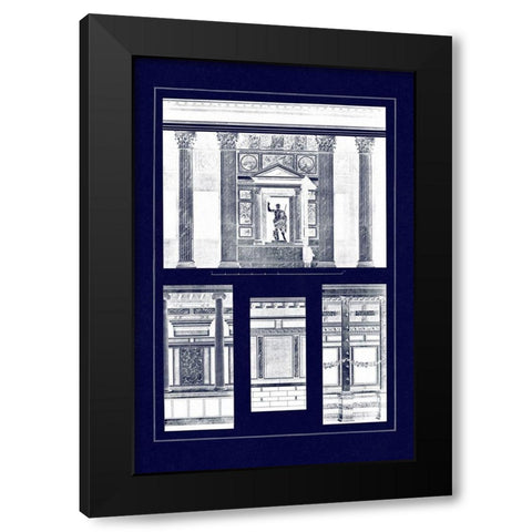 Wall Facing with Marble (Blueprint) Black Modern Wood Framed Art Print with Double Matting by Buhlmann, J.