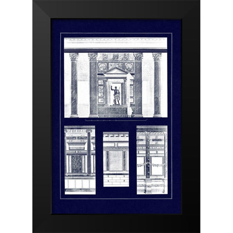 Wall Facing with Marble (Blueprint) Black Modern Wood Framed Art Print by Buhlmann, J.