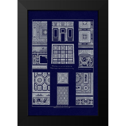 Ceilings with Bays (Blueprint) Black Modern Wood Framed Art Print by Buhlmann, J.