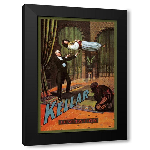 Magicians: Kellar: Levitation Black Modern Wood Framed Art Print by Unknown