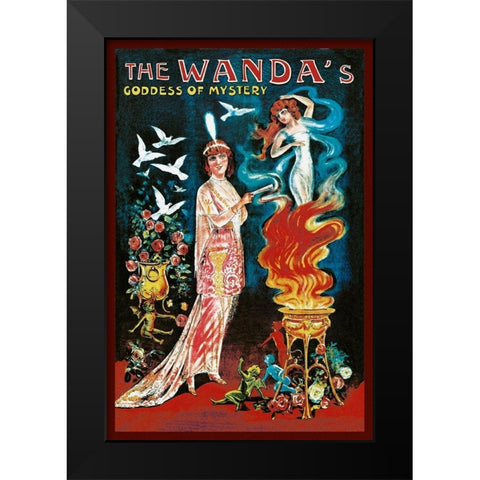 Magicians: Wandas Goddess of Mystery Black Modern Wood Framed Art Print by Galice, Louis