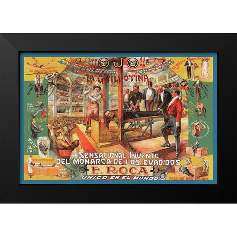 Magicians: Guillotina: F. Roca Black Modern Wood Framed Art Print by Unknown
