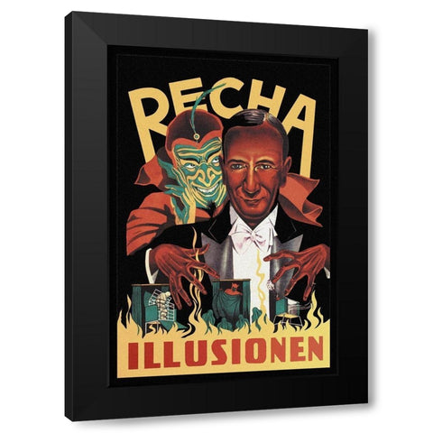 Magicians: Recha Illusionen Black Modern Wood Framed Art Print by Unknown