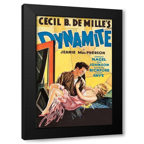 Vintage Film Posters: Dynamite Black Modern Wood Framed Art Print by Unknown
