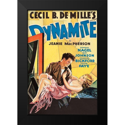 Vintage Film Posters: Dynamite Black Modern Wood Framed Art Print by Unknown