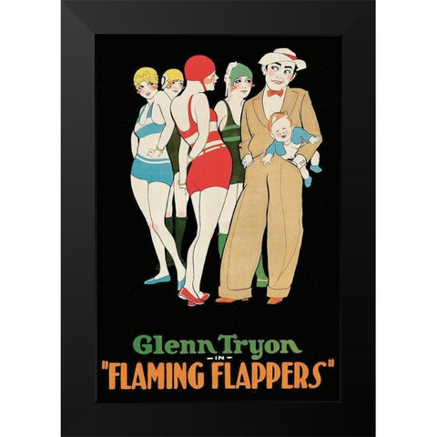 Vintage Film Posters: Flaming Flappers Black Modern Wood Framed Art Print by Unknown
