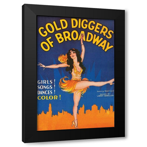 Vintage Film Posters: Gold Diggers of Broadway Black Modern Wood Framed Art Print by Unknown