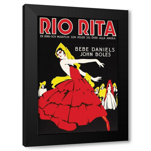 Vintage Film Posters: Rio Rita Black Modern Wood Framed Art Print with Double Matting by Unknown
