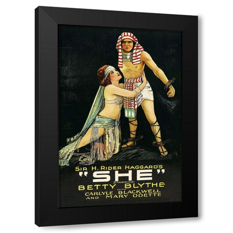 Vintage Film Posters: She Black Modern Wood Framed Art Print with Double Matting by Unknown