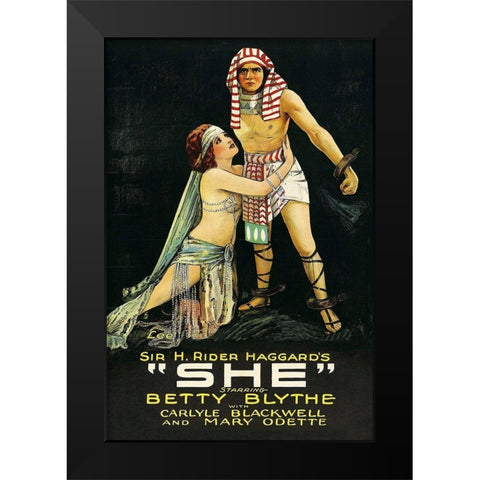 Vintage Film Posters: She Black Modern Wood Framed Art Print by Unknown