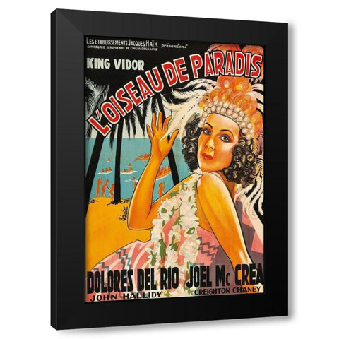 Vintage Film Posters: Bird of Paradise Loiseau de Paradis Black Modern Wood Framed Art Print by Unknown