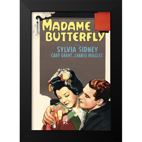 Vintage Film Posters: Madame Butterfly Black Modern Wood Framed Art Print by Unknown