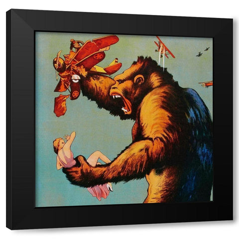 Vintage Film Posters: King Kong - Detail Black Modern Wood Framed Art Print with Double Matting by Unknown