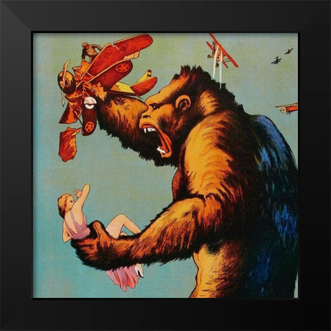 Vintage Film Posters: King Kong - Detail Black Modern Wood Framed Art Print by Unknown