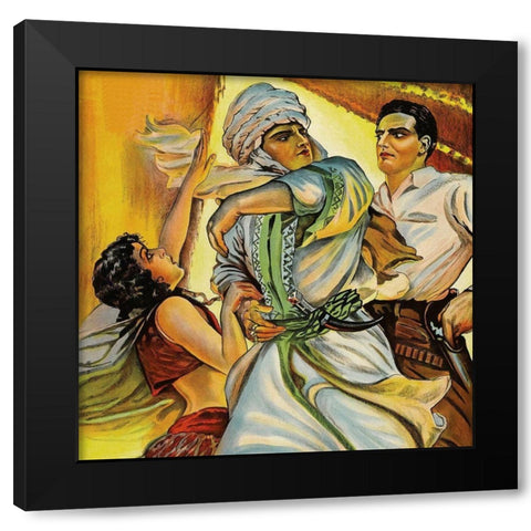 Vintage Film Posters: Love in the Desert Okens Ros - Detail Black Modern Wood Framed Art Print by Unknown
