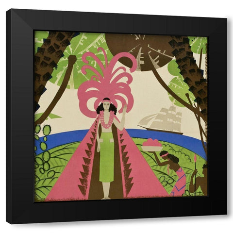 Vintage Film Posters: Bird of Paradise Loiseau de Paradis - Detail Black Modern Wood Framed Art Print by Unknown