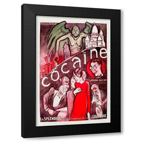 Vintage Vices: Cocaine Black Modern Wood Framed Art Print with Double Matting by Vintage Vices