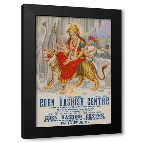 Vintage Vices: Eden Hashish Center Black Modern Wood Framed Art Print by Vintage Vices