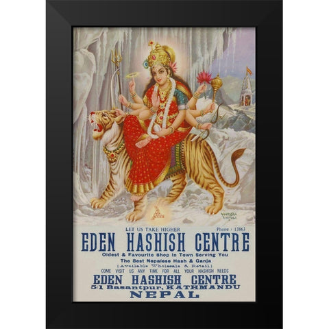 Vintage Vices: Eden Hashish Center Black Modern Wood Framed Art Print by Vintage Vices