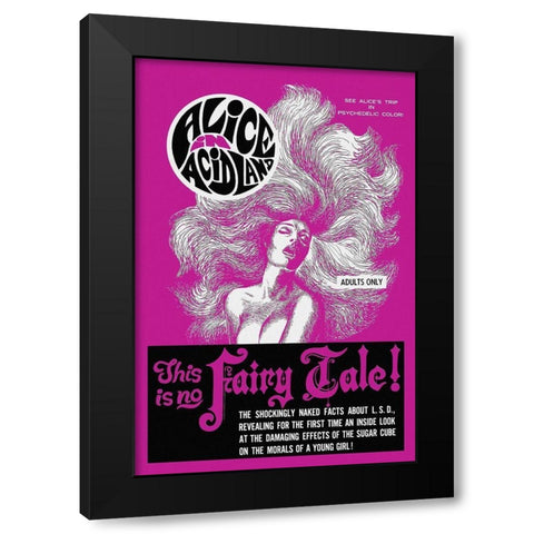 Vintage Vices: Alice in AcidLand Black Modern Wood Framed Art Print with Double Matting by Vintage Vices
