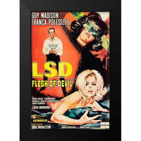 Vintage Vices: LSD: Flesh of the Devil Black Modern Wood Framed Art Print by Vintage Vices