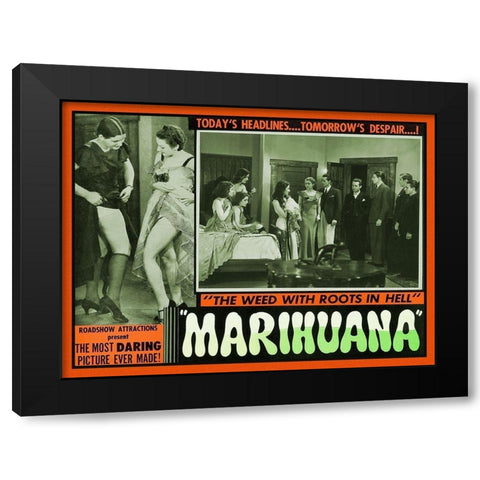 Vintage Vices: Marihuana: The Weed With Roots in Hell Black Modern Wood Framed Art Print by Vintage Vices