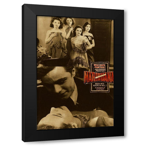 Vintage Vices: Wild Dope Parties! Marihuana. Black Modern Wood Framed Art Print with Double Matting by Vintage Vices