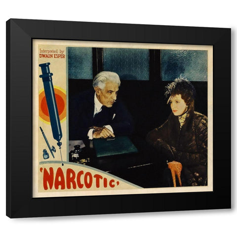 Vintage Vices: Narcotic Black Modern Wood Framed Art Print by Vintage Vices