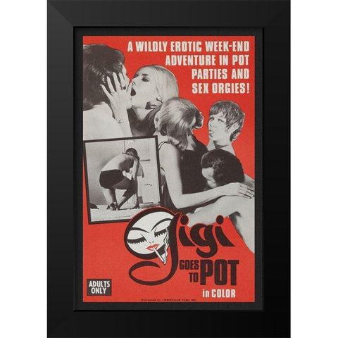 Vintage Vices: Gigi Goes to Pot Black Modern Wood Framed Art Print by Vintage Vices