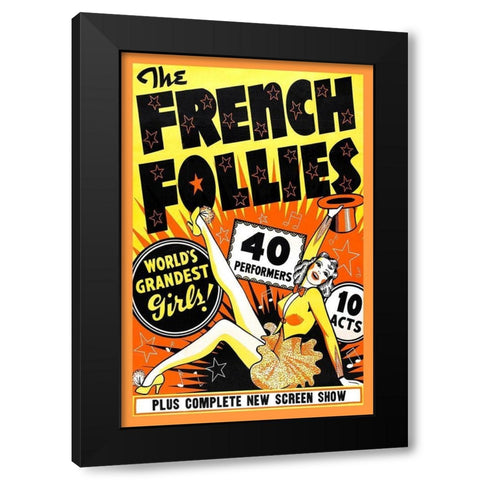 Vintage Vices: French Follies Black Modern Wood Framed Art Print by Vintage Vices