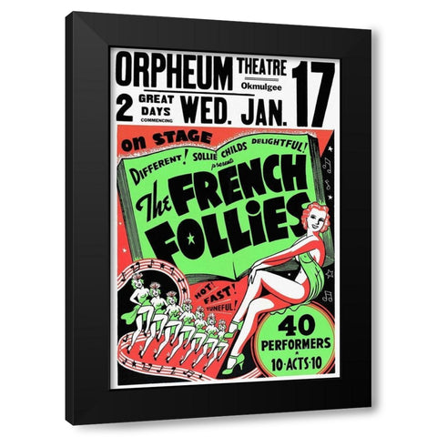 Vintage Vices: French Follies Black Modern Wood Framed Art Print by Vintage Vices