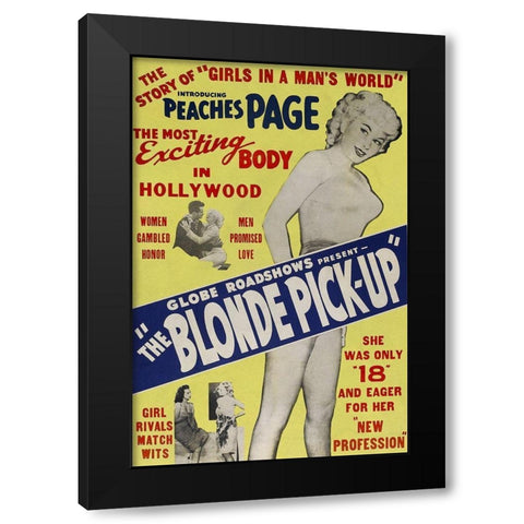 Vintage Vices: Blonde Pick-Up Black Modern Wood Framed Art Print with Double Matting by Vintage Vices