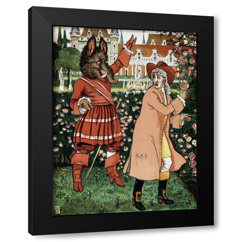 Beauty and the Beast - The Beast in Red Black Modern Wood Framed Art Print by Crane, Walter