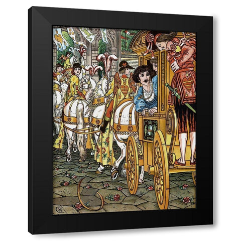 Frog Prince - Procession Black Modern Wood Framed Art Print with Double Matting by Crane, Walter