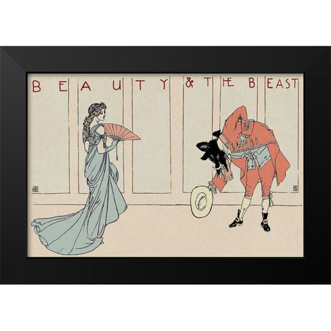 Beauty and the Beast - The Bow Black Modern Wood Framed Art Print by Crane, Walter
