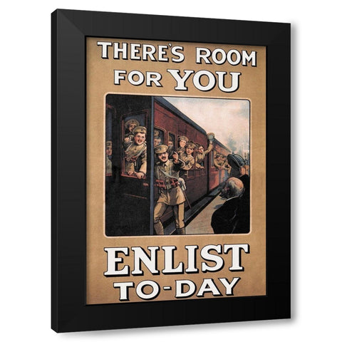 WWI: Theres Room for You: Enlist Today Black Modern Wood Framed Art Print with Double Matting by Fry, W.A.